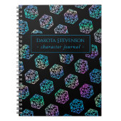 RPG Dice | Holo Fantasy Tabletop Gamer Character Notizblock (Vorderseite)