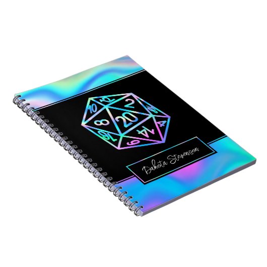 RPG Dice | Holo Fantasy Tabletop Gamer Character Notizblock (Rechte Seite)