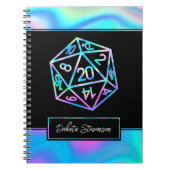 RPG Dice | Holo Fantasy Tabletop Gamer Character Notizblock (Vorderseite)