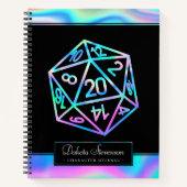 RPG Dice | Holo Fantasy Tabletop Gamer Graph Paper Notizblock (Vorderseite)
