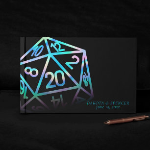 RPG Dice Holo Fantasy Tabletop PnP Gamer Custom Gästebuch