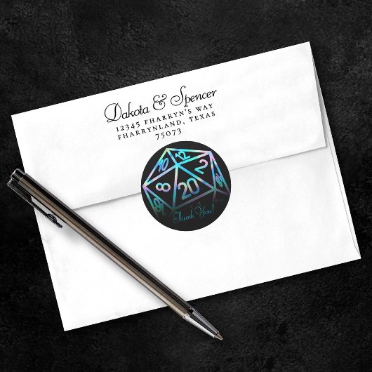 RPG Dice | Holo Fantasy Tabletop PnP Gamer Custom Runder Aufkleber