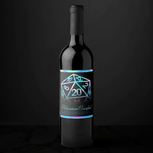 RPG Dice | Holo Fantasy Tabletop PnP Gamer Custom Weinetikett