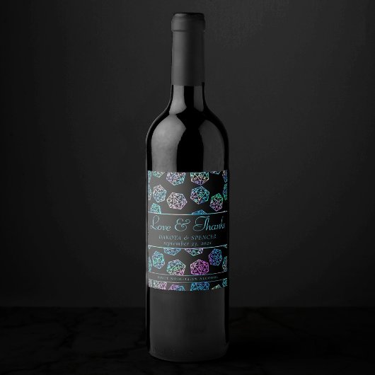 RPG Dice | Holo Fantasy Tabletop PnP Gamer Custom Weinetikett