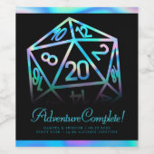 RPG Dice | Holo Fantasy Tabletop PnP Gamer Custom Weinetikett (Einzelnes Label)