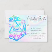 RPG Dice | Holo Fantasy Tabletop PnP Gamer Entree RSVP Karte (Vorderseite)