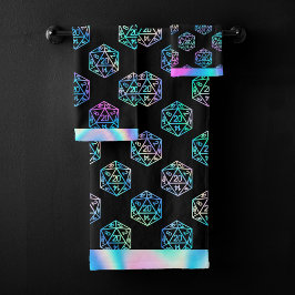 RPG Dice | Holo Old School Fantasy Tabletop Gamer Badhandtuch Set