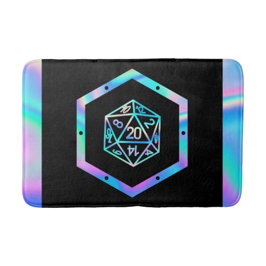 RPG Dice | Holo Old School Tabletop PnP Roleplayer Badematte (Vorderseite)