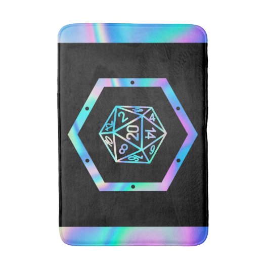 RPG Dice | Holo Old School Tabletop PnP Roleplayer Badematte (Vorderseite Vertikal)