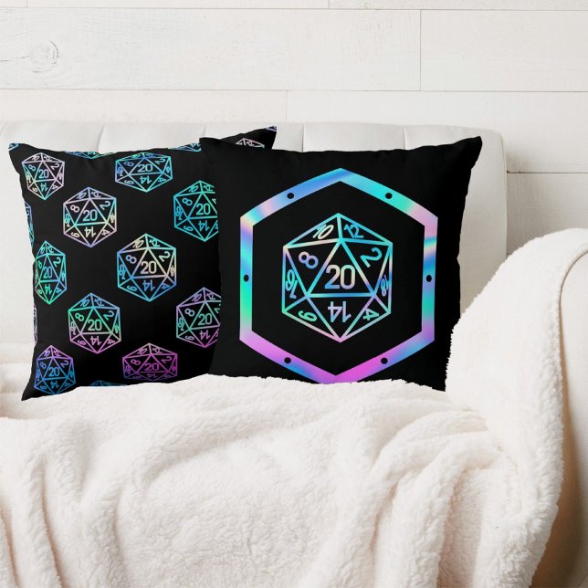 RPG Dice | Holo Old School Tabletop PnP Roleplayer Kissen (Von Creator hochgeladen)