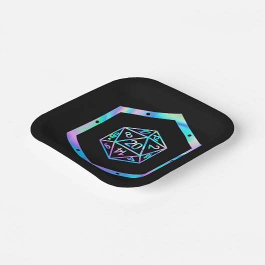 RPG Dice | Holo Old School Tabletop PnP Roleplayer Pappteller (Gewinkelt)