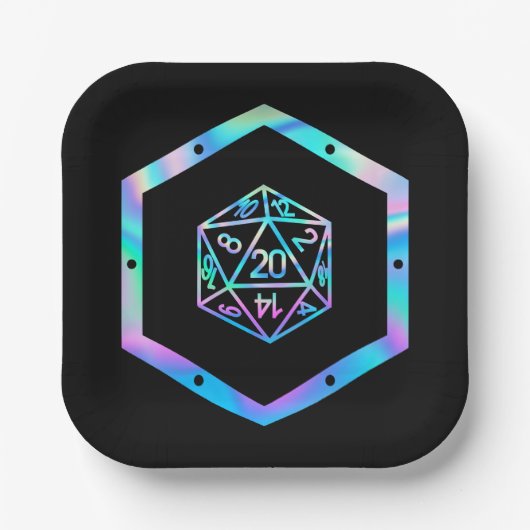 RPG Dice | Holo Old School Tabletop PnP Roleplayer Pappteller (Vorderseite)