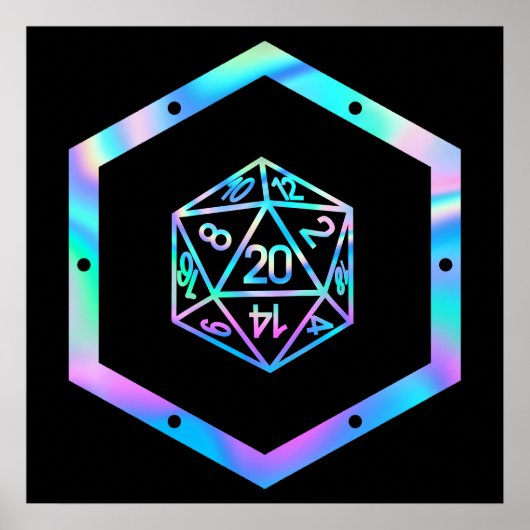 RPG Dice | Holo Old School Tabletop PnP Roleplayer Poster (Vorne)