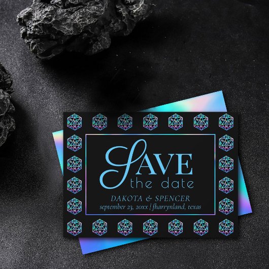 RPG Dice | Holo Old School Tabletop PnP Roleplayer Save The Date