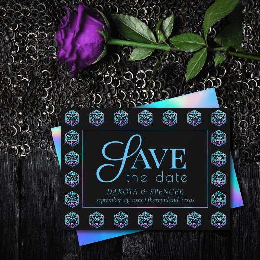 RPG Dice | Holo Old School Tabletop PnP Roleplayer Save The Date