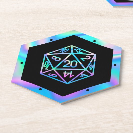 RPG Dice | Holo Old School Tabletop PnP Roleplayer Untersetzer (angewinkelt)
