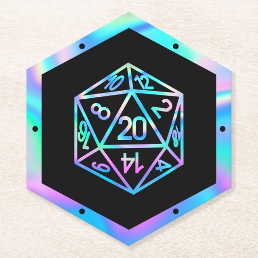 RPG Dice | Holo Old School Tabletop PnP Roleplayer Untersetzer (Vorderseite)