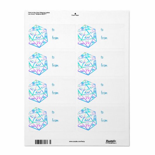 RPG Dice | Holo Retro Tabletop Gamer Gift To From (Vorne)