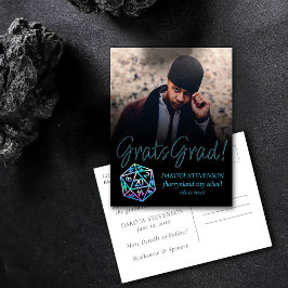 RPG Dice | Holo Tabletop PnP Roleplayer Abschluss Ankündigungspostkarte