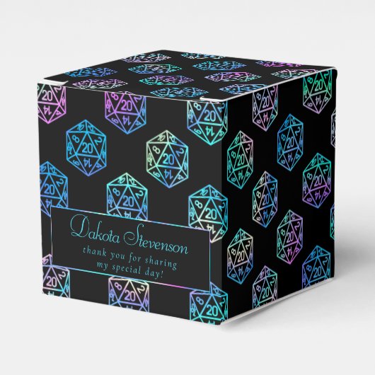 RPG Dice | Holo Tabletop PnP Roleplayer Vielen Dan Geschenkschachtel (Vorderseite)