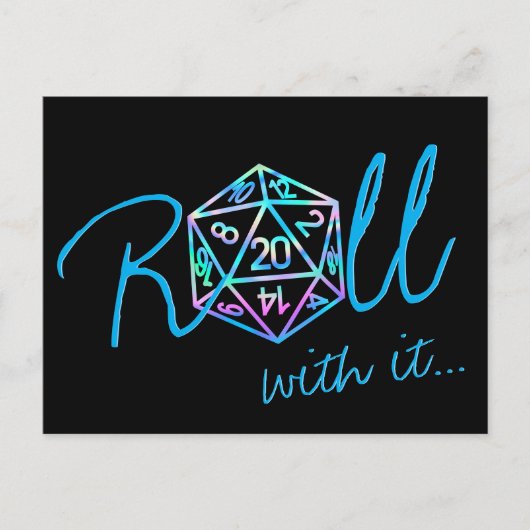 RPG Dice | Holo Tabletop Roleplayer Postkarte (Vorderseite)