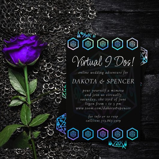 RPG Dice | Holo Tabletop Roleplayer Virtual Vows Einladung