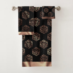 RPG Dice   Kupfer Fantasy Retro Tabletop PnP Gamer Badhandtuch Set