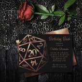 RPG Dice | Kupfer Fantasy Retro Tabletop PnP Gamer Einladung