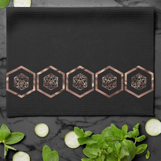 RPG Dice | Kupfer Fantasy Retro Tabletop PnP Gamer Geschirrtuch