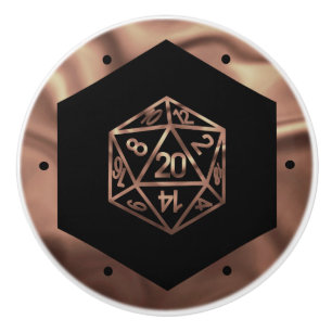 RPG Dice Kupfer Fantasy Retro Tabletop PnP Gamer Keramikknauf