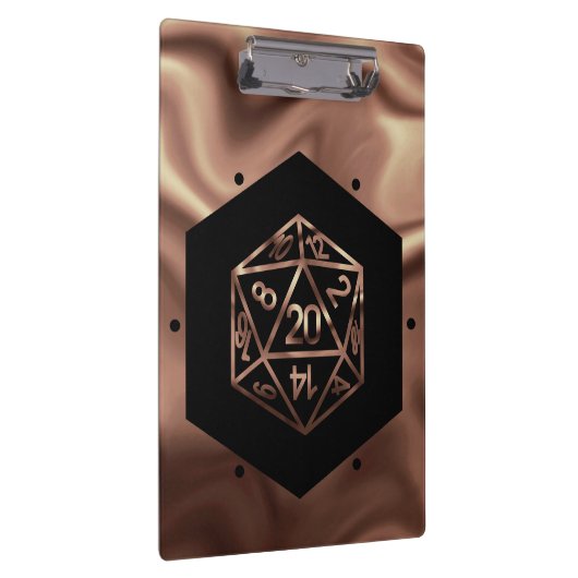RPG Dice | Kupfer Fantasy Retro Tabletop PnP Gamer Klemmbrett (Rechts)