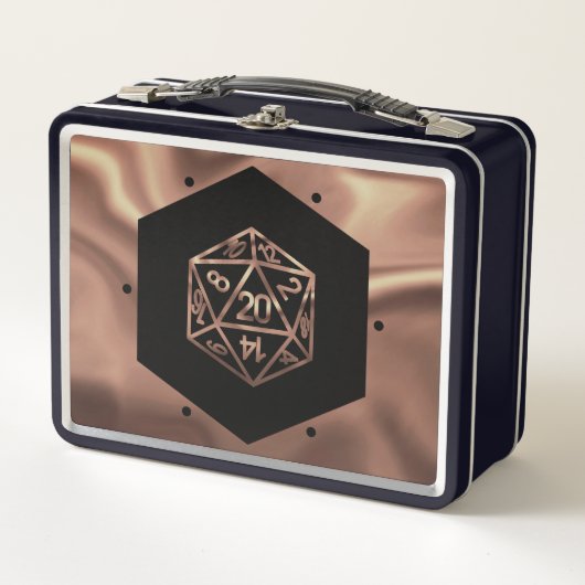 RPG Dice | Kupfer Fantasy Retro Tabletop PnP Gamer Metall Brotdose (Vorderseite)