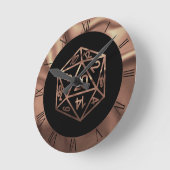 RPG Dice | Kupfer Fantasy Retro Tabletop PnP Gamer Runde Wanduhr (Winkel)