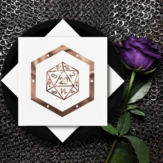 RPG Dice | Kupfer Fantasy Retro Tabletop PnP Gamer Serviette