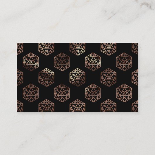 RPG Dice | Kupfer Fantasy Tabletop Gamer Empfang Begleitkarte (Rückseite)