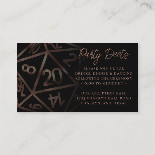 RPG Dice | Kupfer Fantasy Tabletop Gamer Empfang Begleitkarte (Vorderseite)