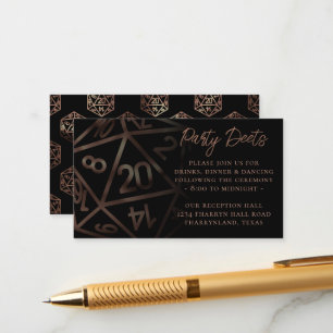 RPG Dice   Kupfer Fantasy Tabletop Gamer Empfang Begleitkarte