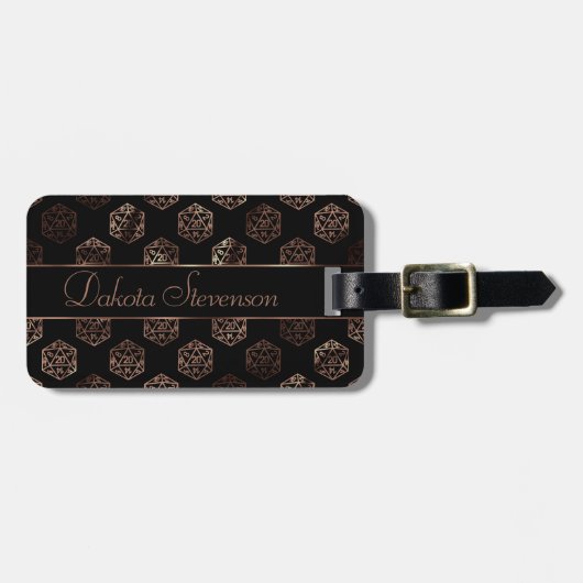 RPG Dice | Kupfer Old School Tabletplayer Gepäckanhänger (Vorderseite horizontal)