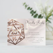 RPG Dice | Kupfer Retro Tabletop Roleplayer Entree RSVP Karte (Stehend Vorderseite)