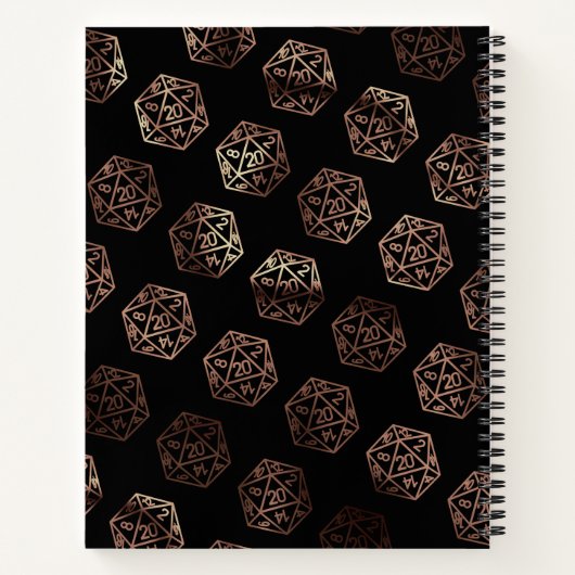 RPG Dice | Kupfertabletop PnP Gamer Graph Paper Notizblock (Rückseite)