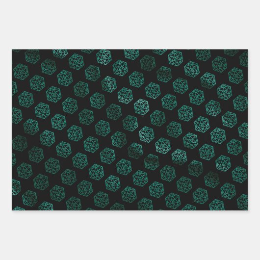 RPG Dice | Lime Green Retro Tabletop Player Geschenkpapier Set (Vorderseite 3)