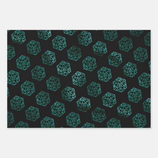 RPG Dice | Lime Green Retro Tabletop Player Geschenkpapier Set (Vorderseite)