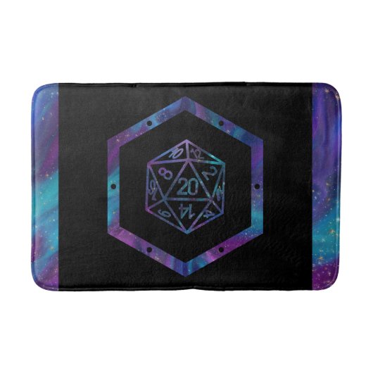 RPG Dice | Nebula Fantasy Retro Tabletop PnP Gamer Badematte (Vorderseite)