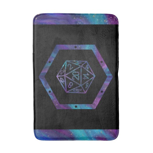 RPG Dice | Nebula Fantasy Retro Tabletop PnP Gamer Badematte (Vorderseite Vertikal)