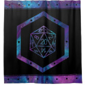 RPG Dice | Nebula Fantasy Retro Tabletop PnP Gamer Duschvorhang (Vorderseite)