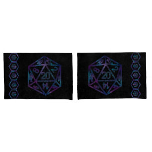 RPG Dice Nebula Fantasy Retro Tabletop PnP Gamer Kissenbezug