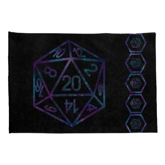 RPG Dice | Nebula Fantasy Retro Tabletop PnP Gamer Kissenbezug (Rückseite-Rechts)