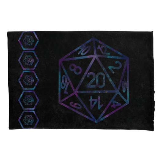 RPG Dice | Nebula Fantasy Retro Tabletop PnP Gamer Kissenbezug (Vorderseite-Links)