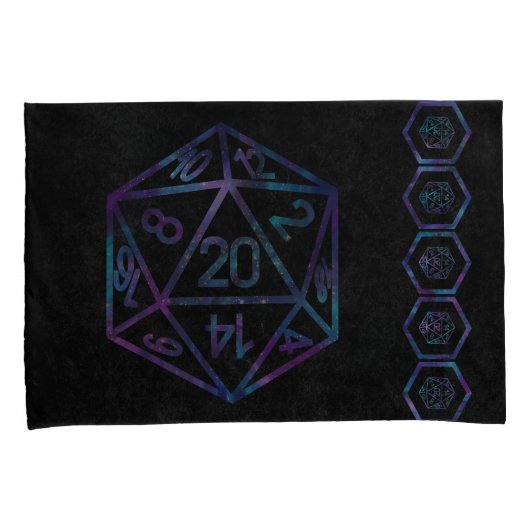 RPG Dice | Nebula Fantasy Retro Tabletop PnP Gamer Kissenbezug (Vorderseite-Rechts)