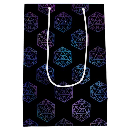RPG Dice | Nebula Fantasy Retro Tabletop PnP Gamer Mittlere Geschenktüte (Rückseite)